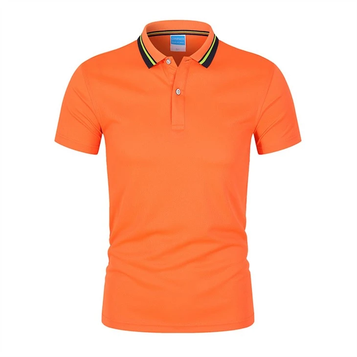Fashion Summer Printing Women Sport Polo women shirt orange color V-neck - Only Claler